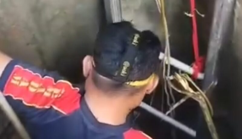 Petugas Damkarmat Tanggamus saat evakuasi kucing di dalam sumur Pekon Negeri Agung, Talang Padang, Rabu 28 Januari 2026 | ist/Media Prioritastv.com.