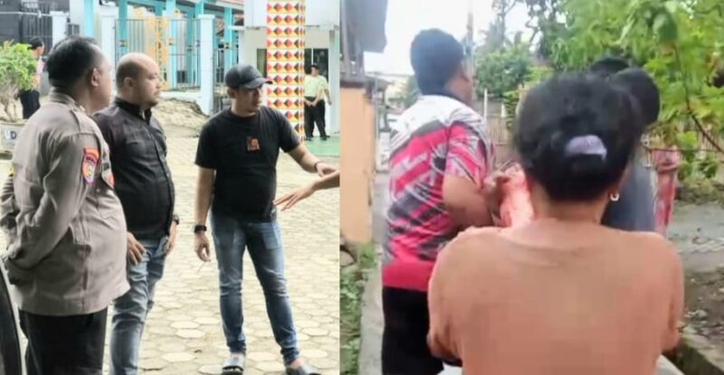 Kolase foto saat polisi berada di RSUD Batin Mangunang, Kota Agung dan saat warga mengevakuasi korban di gang jalan rumah Way Taman, Kuripan, Jumat 30 Januari 2026 | ist/Media Prioritastv.com.