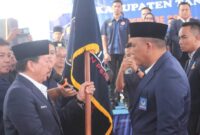 Pelantikan Kurnain sebagai Ketua DPD NasDem Tanggamus periode 2025 - 2029 oleh Ketua DPW NasDem Lampung, Herman HN di Kantor DPD NasDem Kota Agung Timur, Sabtu 31 Januari 2026 | Herdi/Media Prioritastv.com.