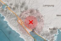 Titik lokasi gempa darat yang mengguncang Tanggamus pada Sabtu 31 Januari 2026, pukul 18.01.58 WIB | Dok. BMKG Lampung.