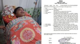 Kolase foto korban Ridho Ilhamumudin saat terbaring lemah di RS Mitra Husada dan tanda bukti laporan yang diterima keluarga tidak sesuai kronologi dengan tanda tangan orang tua korban yang dipalsukan | ist/Media Prioritastv.com.