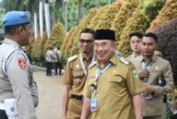 Bupati Tanggamus Moh. Saleh Asnawi, Wabup Agus Suranto dan Ketua DPRD Agung Setyo Utomo saat tiba di Sentul, Senin 2 Februari 2026 | Dok. Kominfo Tanggamus.