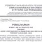 Surat pengumuman hasil akhir verifikasi kerjasama publikasi media massa periode 2026 - 2030 Diskominfostapers, Senin 2 Februari 2026.