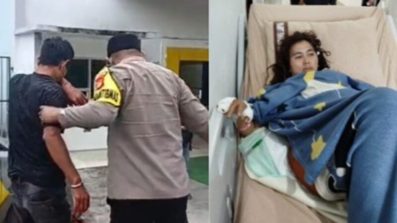 Kolase foto saat tersangka mendapatkan perawatan medis usai menyerahkan diri dan saat korban Ika ketika berada di RSUDAM Bandar Lampung | ist/Media Prioritastv.com.