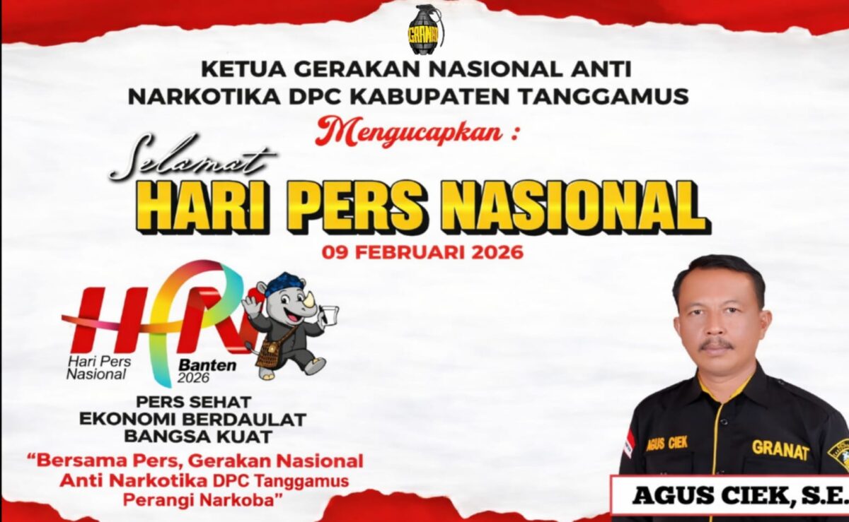 Flyer ucapan HPN Agus Ciek, Ketua Granat Tanggamus sekaligus Pembina FWK Kab. Tanggamus | ist/Media Prioritastv.com.