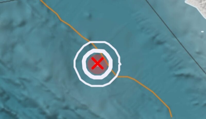 Titik gempa laut yang terjadi di Pesisir Barat, Rabu 11 Februari 2026 | Dok. BMKG Lampung.