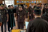 Serahterima dan pelantikan Kasi Pidsus Kejari Tanggamus dan Kacabjari Talang Padang, Jumat 13 Februari 2026.