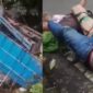 Kolase foto truk yang tergelincir dan sopir yang menunggu evakuasi ambulans, usai kecelakaan pada Minggu 15 Februari 2026, pagi | ist/Media Prioritastv.com.