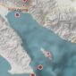 Lokasi titik-titik guncangan gempa yang terjadi di Kabupaten Tanggamus sejak dinihari tadi, Selasa 17 Februari 2026 | Dok. BMKG Lampung.