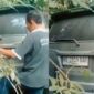 Kolase foto saat mobil Toyota Innova Nopol BE 1516 BAR ditemukan warga berada di semak-semak sekitar 15 meter di pinggir jalan, Senin 16 Februari 2026 | ist/Media Prioritastv.com.