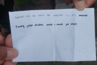 Potongan surat korban yang ditemukan saat identifikasi, Rabu.18 Februari 2026 | Dok. Humas Polres Pringsewu.