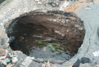 Lokasi lubang besar di Jalan Lintas Barat, Pekon Negeri Ratu, Kota Agung, Tanggamus, Rabu 18 Februari 2026 | Sumentri/Media Prioritastv.com.
