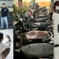Kolase foto saat para remaja yang diamankan Polsek Pringsewu Kota berikut barang bukti sepeda motor dan sarung yang telah di modifikasi, Minggu 22 Februari 2026 | Dok. Humas Polres Pringsewu.