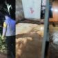 Kolase foto saat polisi melakukan identifikasi longsoran di jalan Pekon Sinar Jawa dan paska banjir serta ketika banjir di Pekon Datar Lebuay, Air Naningan, Tanggamus, Minggu 22 Februari 2026, malam | ist/Media Prioritastv.com.