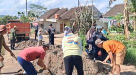 Penurunan Sirtu bantuan Ketua Granat Tanggamus dan perapihan bersama warga Pekon Batu Bedil, Pulau Panggung, Selasa 25 Februari 2026 | Asrul Ariski/Media Prioritastv.com.