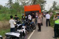 Para remaja dan sepeda motor yang diamankan saat razia balap liar di jalan penghubung Pandansari menuju Sukoharjo IV, Rabu 25 Februari 2026 | Dok. Humas Polres Pringsewu.