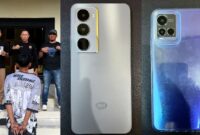 Kolase foto tersangka pencuri handphone setelah diamankan Polsek Kota Agung dan barang bukti yang diamankan | Dok. Humas Polres Tanggamus.