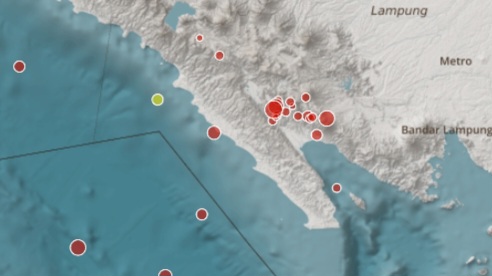 12 Titik Lokasi Gempa Tanggamus, Selasa 3 Februari 2026 | Dok. BMKG Lampung.