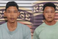 Kedua tersangka yang berhasil ditangkap Polsek Pagelaran | Dok. Humas Polres Pringsewu.