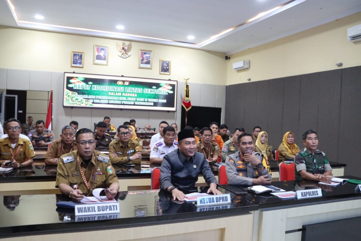 Ketua DPRD Tanggamus Agung Setyo Utomo saat menhadiri Rakor di Polres Tanggamus, Senin 2 Maret 2026 | Herdi/Media Prioritastv.com.
