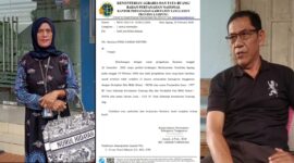 Kolase foto saat Advokat Nurul Hidayah selaku penasehat hukum Ferli Hanzar Saputra dan surat BPN serta Kakon Sukaraja Hernidi ketika memberikan penjelasan, Rabu 4 Maret 2026 | ist/Media Prioritastv.com.