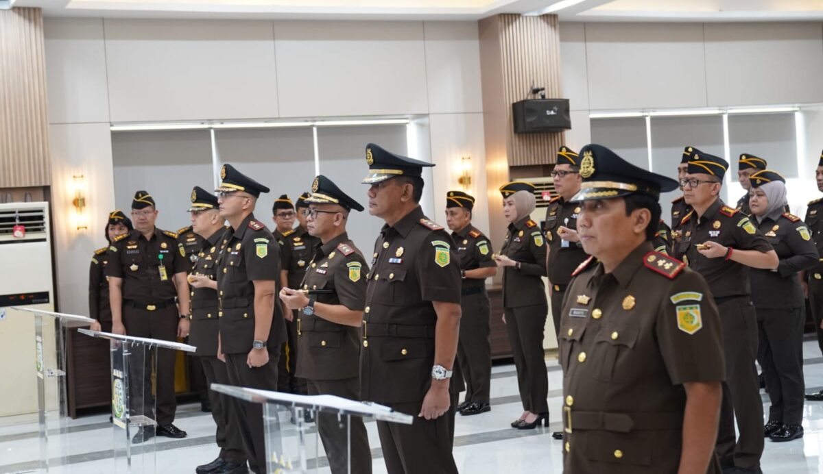 Pelantikan Kejari Lampung Barat, Tulang Bawang dan Tulang Bawang Barat di Kejati Lampung, Kamis 5 Maret 2026 | Dok. Kejati Lampung.