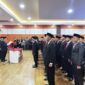 Bupati Tanggamus H. Moh. Saleh Asnawi saat melantik 47 pejabat di Aula Setdakab setempat, Jumat 6 Maret 2026 | Herdi/Media Prioritastv.com.