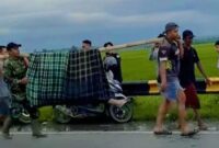 Proses evakuasi jenazah Suratin usai ditemukan meninggal di sawah Pekon Wates, Gading Rejo, Pringsewu, Kamis 5 Maret 2026 sore | ist/Media Prioritastv.com.