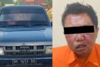 Kolase foto barang bukti mobil milik korban dan tersangka yang diamuk massa usai tertangkap, Sabtu 7 Maret 2026 | Dok : Humas Polres Pringsewu.