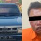 Kolase foto barang bukti mobil milik korban dan tersangka yang diamuk massa usai tertangkap, Sabtu 7 Maret 2026 | Dok : Humas Polres Pringsewu.
