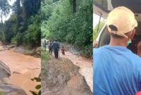 Kolase foto saat warga melakukan penyisiran di sungai Way Ilahan, Pulau Panggung dan saat korban dievakuasi menggunakan ambulance menuju rumah duka di Pekon Air Abang, Ulu Belu usai ditemukan, Senin 9 Maret 2026 | ist/Media Prioritastv.com.
