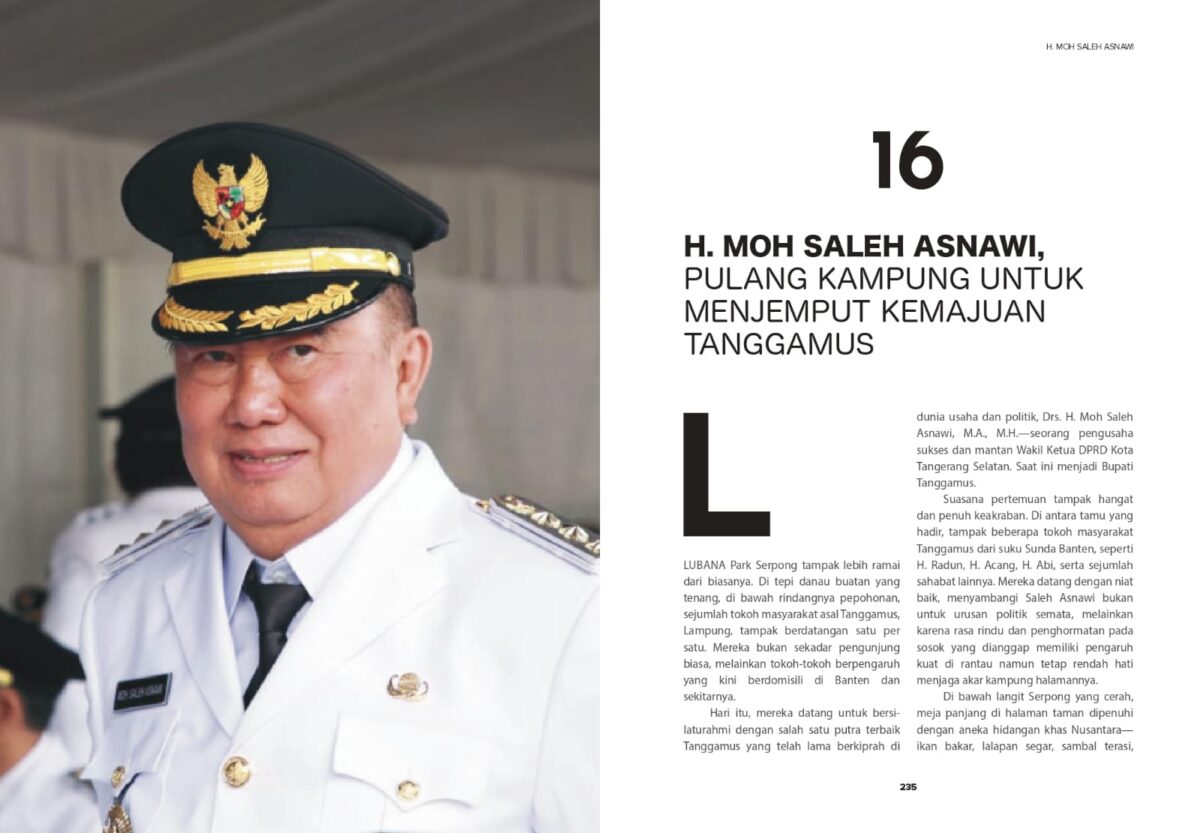 Drs. H. Moh. Saleh Asnawi, Tokoh Inspiratif Asal Tanggamus dalam Buku 20 Tokoh Banten 2026