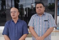 Kasi Intel Kejari Pringsewu Deni Alfianto didampingi Kasi Pidsus Ref Aristomy Siahaan saat memberikan keterangan pers, Rabu 11 Maret 2026 | Herdi/Media Prioritastv.com.