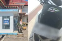 Kolase foto ATM Bank Lampung di Pemkab Tanggamus dan sepeda motor NMax yang tertukar pemotor lain, Jumat 13 Maret 2026 | ist/Media Prioritastv.com.