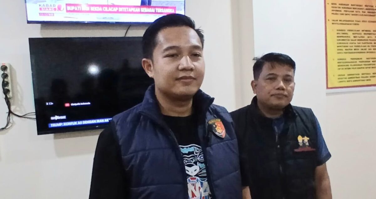 Kasat Reskrim Polres Lampung Selatan AKP Noviarif Kurniawan saat memberikan keterangan pers, Minggu 15 Marat 2026 | Dok. Humas Polres Lampung Selatan.