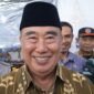 Bupati Tanggamus, H. Moh. Saleh Asnawi saat menyampaikan ucapan usai meninjau Pos Pengamanan di Taman Soekarno, Kota Agung, Rabu, 18 Maret 2026 | Herdi/Media Prioritastv.com.