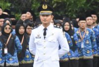 M. Gunawan saat menjadi Komandan Upacara HUT ke 29 Kabupaten Tanggamus di Lapangan Merdeka Kota Agung, Senin 30 Maret 2026 | Herdi/Media Prioritastv.com.