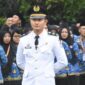M. Gunawan saat menjadi Komandan Upacara HUT ke 29 Kabupaten Tanggamus di Lapangan Merdeka Kota Agung, Senin 30 Maret 2026 | Herdi/Media Prioritastv.com.