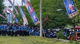 Penampakan Amburadulnya ASN Pemkab Tanggamus saat mengikuti upacara HUT 29 Tanggamus di Lapangan Merdeka, Kota Agung, Senin 30 Maret 2026 | Herdi/Media Prioritastv.com.