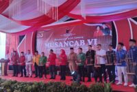 Ketua DPD PDI Perjuangan Provinsi Lampung Hj. Winarti didampingi Bupati Tanggamus H. Moh. Saleh Asnawi, ketua DPC PDI Perjuangan Tanggamus H. Burhanudin Noer saat membuka Musancab VI PDIPP Tanggamus di halaman kantor DPC PDIP Pekon Kampung Baru, Kecamatan Kota Agung Timur, Selasa 31 Maret 2026 | Herdi/Media Prioritastv.com.