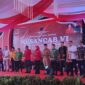 Ketua DPD PDI Perjuangan Provinsi Lampung Hj. Winarti didampingi Bupati Tanggamus H. Moh. Saleh Asnawi, ketua DPC PDI Perjuangan Tanggamus H. Burhanudin Noer saat membuka Musancab VI PDIPP Tanggamus di halaman kantor DPC PDIP Pekon Kampung Baru, Kecamatan Kota Agung Timur, Selasa 31 Maret 2026 | Herdi/Media Prioritastv.com.