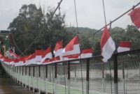 Akhiri Penyeberangan Perahu Bambu, Pangdam XXI/Radin Intan Resmikan Jembatan Garuda(Foto:Istimewa)