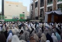 Ratusan jemaah Muhammadiyah memadati halaman Masjid Taqwa Pringsewu(Foto: Prioritas tv/istimewa)