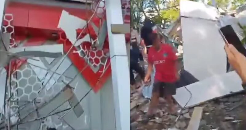 Bagunan rusak terdampak gempa M7.6 di Lapangan Koni, Kota Manado, Sulawesi Utara, Rabu, 2 April 2026 | Dok. Warga.