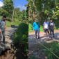 Kolase foto Anggota DPRD Tanggamus Irsi Jaya saat meninjau jalan ambrol penghubung 6 pekon yang berada di Pekon Pulau Panggung, Kamis 2 April 2026 | ist/Media Prioritastv.com.