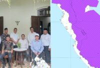 Kolase foto saat para kepala pekon di Kecamatan Pematang Sawa saat bertemu mantan Presiden Jokowi dan peta yang terlampir dalam surat Kemenhut, Jumat 3 April 2026 | ist/Media Prioritastv.com.