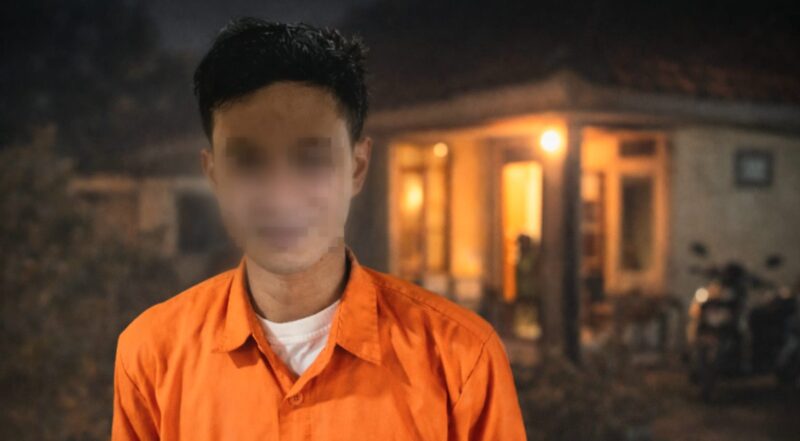 Tersangka BI (30) yang ditangkap di rumah istri sirinya di Pagelaran, Pringsewu, Rabu 1 April 2026 | Dok. Humas Polres Pringsewu.