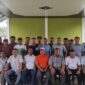 Foto bersama para penggiat sepak bola usai Hala Bihalal di Balai Pekon Tekad, Pulau Pangung, Tanggamus, Minggu 5 April 2026 | Herdi/Media Prioritastv.com.