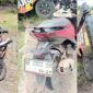 Kolase foto sepeda motor korban 3 saudari kembar dan mobil pickup L300 yang mengalami ringsek usai kecelakaan di Jalinbar Krandegan, Gadingrejo, Pringsewu, Selasa 7 April 2026 | ist/Media Prioritastv.com.