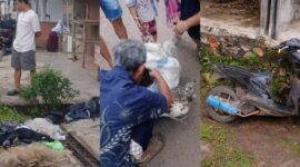 Kolase foto saat warga mengamankan sepeda motor usai sang pencuri kabur dan ayam yang berhasil diamankan kembali serta sepeda motor milik pelaku, Selasa 7 April 2026 | ist/Media Prioritastv.com.